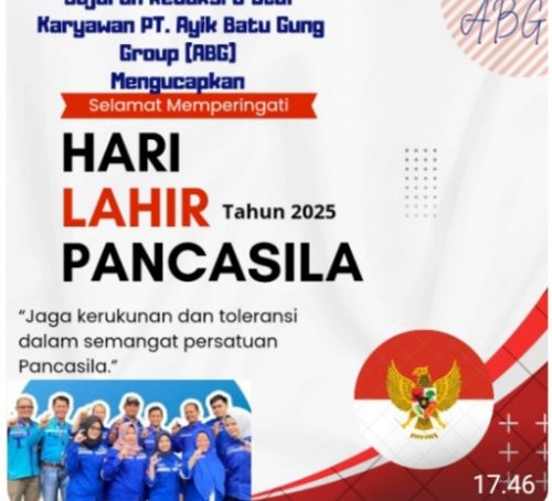 Jajaran Staf Karyawan PT. ABG Kab. Lahat Mengucapkan Selamat Memperingati Hari Lahirnya Pancasila Tahun 2025