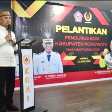 Pengurus KONI Pohuwato Di Lantik, Ini Harapan Bupati Saipul Mbuinga