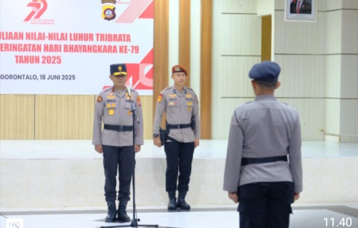 Jelang Hari Bhayangkara ke-79, Wakapolda Gorontalo Tegaskan Komitmen Polri Lewat Upacara Pemuliaan Tribrata
