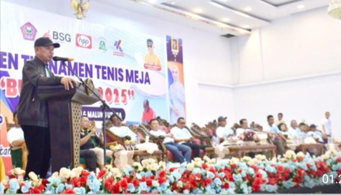 Open Turnamen Tenis Meja Bupati Cup 2025, Ini Harapan Bupati Saipul Mbuinga