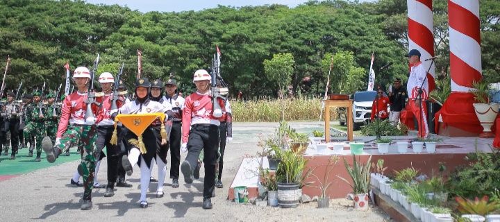 Wabup Pohuwato Iwan Adam Pimpin Gladi Bersih Penurunan Bendera HUT Proklamasi RI Ke – 80