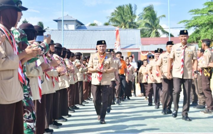 Bupati Saipul Mbuinga Tutup Kemah Besar Pramuka Pohuwato Dan Pransaka Cabang