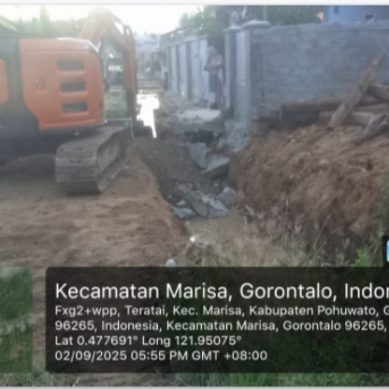 Pembangunan Konstruksi Drainase Desa Teratai Berjalan Normal Dan Tak Ada Masalah