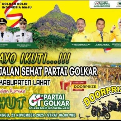 Saksikan & Ikuti Jalan Sehat Bersama Partai Golkar Kabupaten Lahat, Dalam Rangka Memperingati Hari Jadi Partai Golkar Ke- 61 Tahun