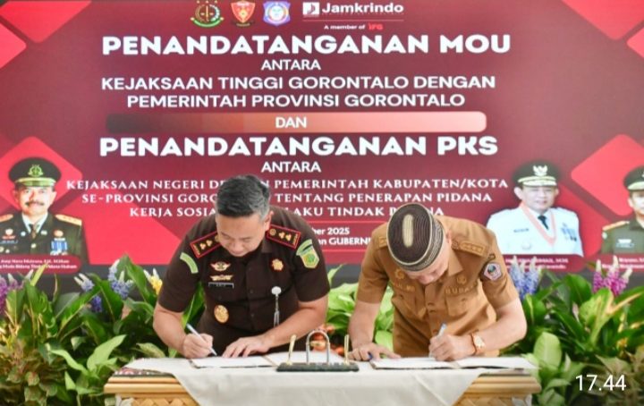 Bupati Pohuwato Saipul Mbuinga Tanda Tangani MoU Kerja Sama Bersama Kejati Gorontalo