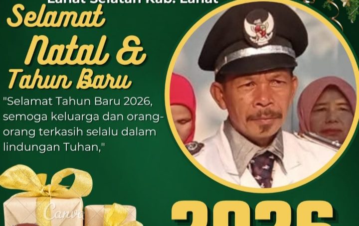 Keluarga Besar Pemdes Desa Talang Sejumput Kec. Lahat Selatan Kab. Lahat, Kapala Desa : Nizmawansyah Mengucapkan Selamat Natal & Tahun Baru 2026.
