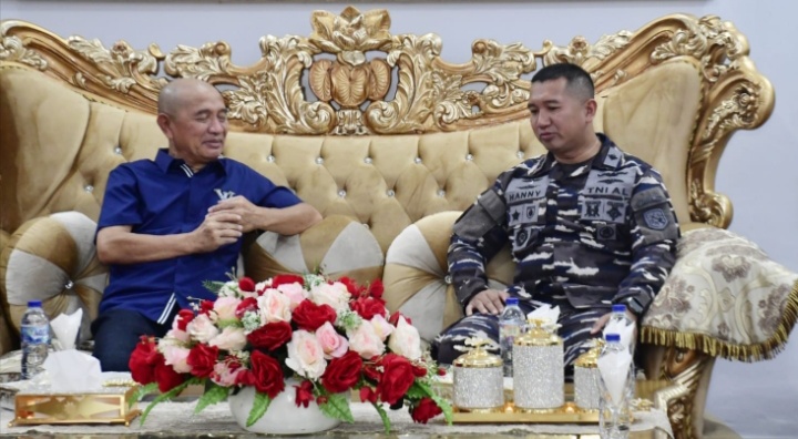 Bupati Pohuwato Saipul A. Mbuinga, Menerima Kunjungan Silaturahmi Danlanal Gorontalo