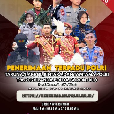 Penerimaan Anggota Terpadu Polri T.A. 2026 Panda Polda Gorontalo Resmi Dibuka
