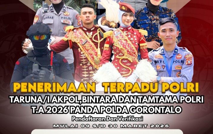 Penerimaan Anggota Terpadu Polri T.A. 2026 Panda Polda Gorontalo Resmi Dibuka