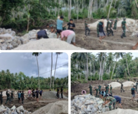 Kodim 1313 Pohuwato Pacu Pembangunan Jembatan Beton Di Wanggarasi Tengah