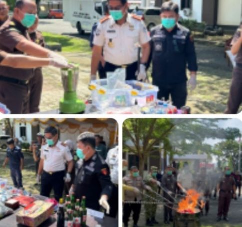 Kalapas Gorontalo Hadiri Kegiatan Pemusnahan Barang Bukti Kejari Kota Gorontalo