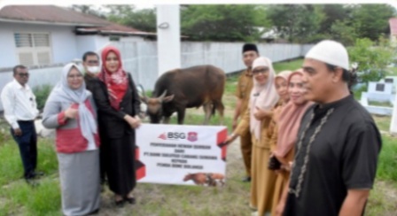 Wujud Kepedulian Sosial, Bank SulutGo Serahkan Bantuan Sapi Kurban ke Pemda Bone Bolango