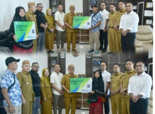 Bupati Saipul Serahkan Kepesertaan BPJS Ketenagakerjaan CSR PT IGL dan PT BTL