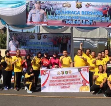Memeriahkan Hari Bhayangkara Ke-80, Polres Lahat Gelar Kegiatan Olahraga Bersama