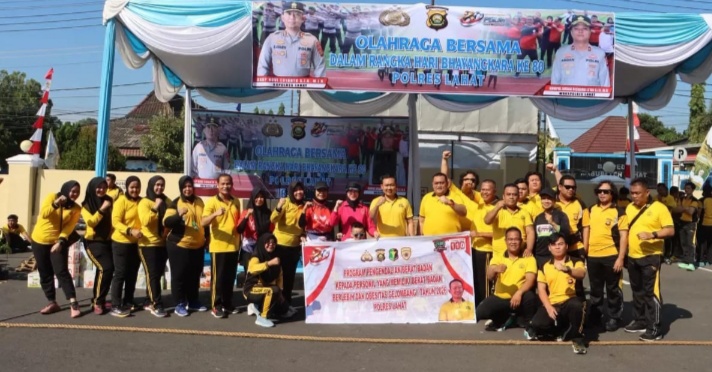 Memeriahkan Hari Bhayangkara Ke-80, Polres Lahat Gelar Kegiatan Olahraga Bersama