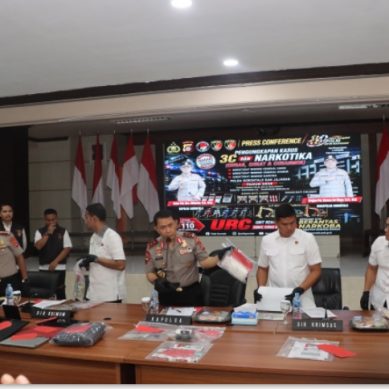 Kapolda Gorontalo Pimpin Press Release Ungkap Kasus 3C, Narkoba, dan PETI