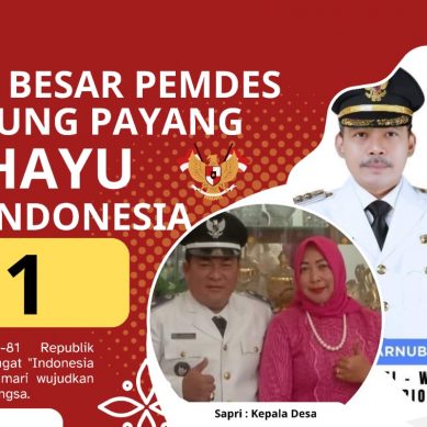 Pemerintah Daerah Kab. Lahat Propinsi Sumatera Selatan : Keluarga Besar Pemdes Desa Tanjung Payang Kec. Lahat Selatan, Kepala Desa (Sapri) :  Mengucapkan Dirgahayu Republik Indonesia (RI) Ke- 81 Tahun 2026.