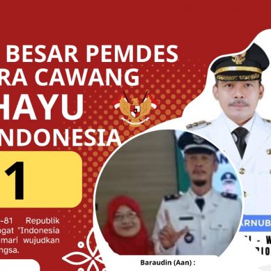 Pemerintah Daerah Kab. Lahat Propinsi Sumatera Selatan : Keluarga Besar Pemdes Desa Muara Cawang Kec. Lahat Selatan Kepala Desa (Baharudin) : Mengucapkan Dirgahayu Republik Indonesia (RI) Ke- 81 Tahun 2026.