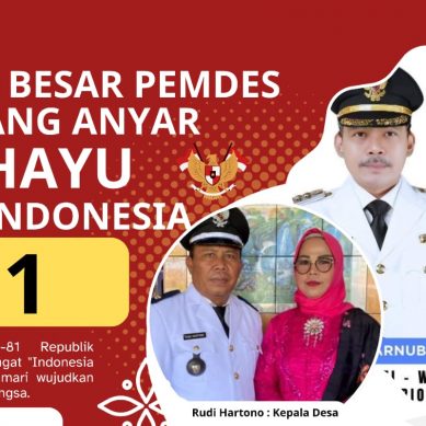 Pemerintah Daerah Kab. Lahat Propinsi Sumatera Selatan : Keluarga Besar Pemdes Desa Karang Anyar Kec. Lahat Selatan Kepala Desa (Rudi Hartono) : Mengucapkan Dirgahayu Republik Indonesia (RI) Ke- 81 Tahun 2026.