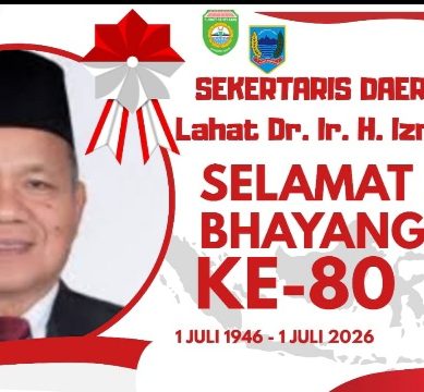 Sekertaris Daerah (Sekda) Lahat Propinsi Sumatera Selatan, Dr. Ir. H. Izromaita, M.Si, Mengucapkan : Dirgahayu Bhayangkara Ke- 80, 01 Juli 2026.