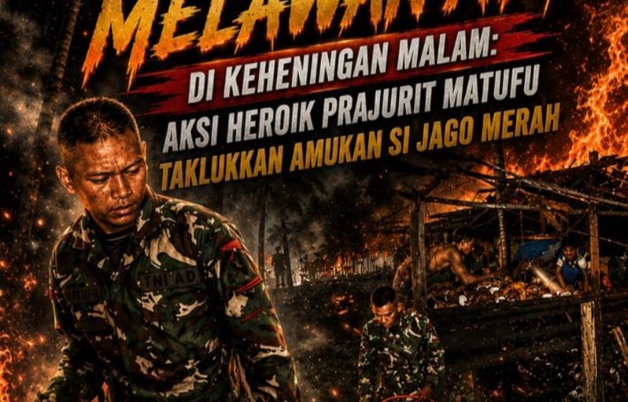 Tanggap Darurat, Prajurit Yonif 918/Matufu Maliuntinufu Berhasil Padamkan Kebakaran di Labuan