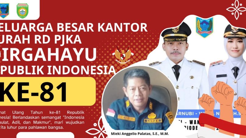 Keluarga Besar Kelurahan RD. PJKA Kec. Lahat Propinsi Sumatera Selatan Lurah Mieki Anggelio Palatas, S.E., M.M. : Mengucapkan Dirgahayu Republik Indonesia Ke-81 Tahun 2026