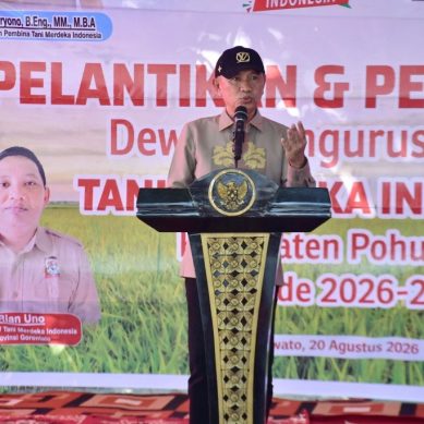 DPD Tani Merdeka Indonesia Pohuwato Dikukuhkan, Bupati Titip Harapan untuk Petani