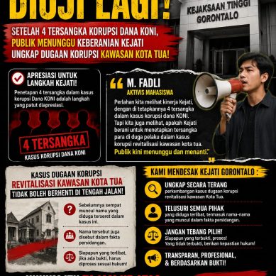 Kejati Gorontalo Diuji Lagi, M. Fadli Tantang Ungkap Dugaan Korupsi Revitalisasi Kawasan Kota Tua