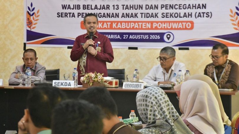 Sekda Pohuwato Buka FGD Wajib Belajar 13 Tahun dan Penanganan Anak Tidak Sekolah