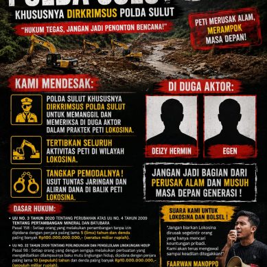 PETI LOKOSINA KEMBALI DISOROT, AKTIVIS DESAK DIRKRIMSUS POLDA SULUT PERIKSA PIHAK YANG DIDUGA TERLIBAT