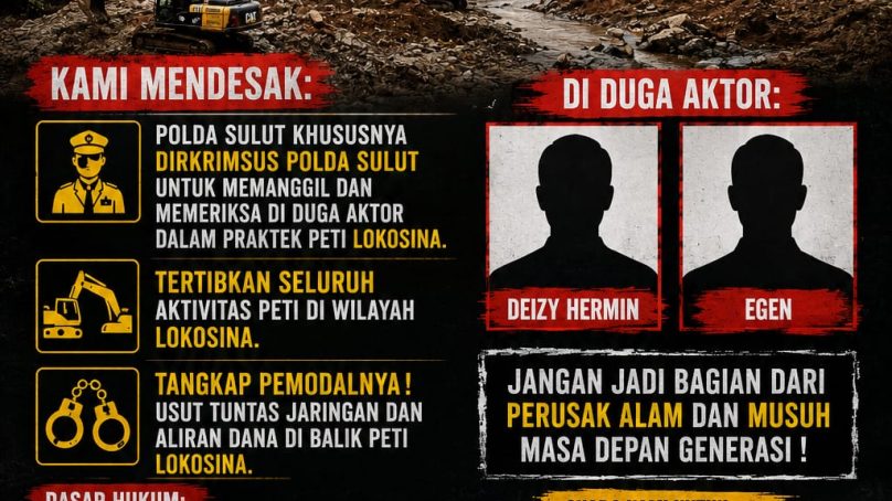 PETI LOKOSINA KEMBALI DISOROT, AKTIVIS DESAK DIRKRIMSUS POLDA SULUT PERIKSA PIHAK YANG DIDUGA TERLIBAT
